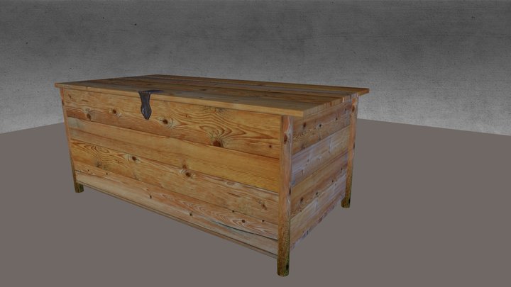 Wooden Chest 3D Model