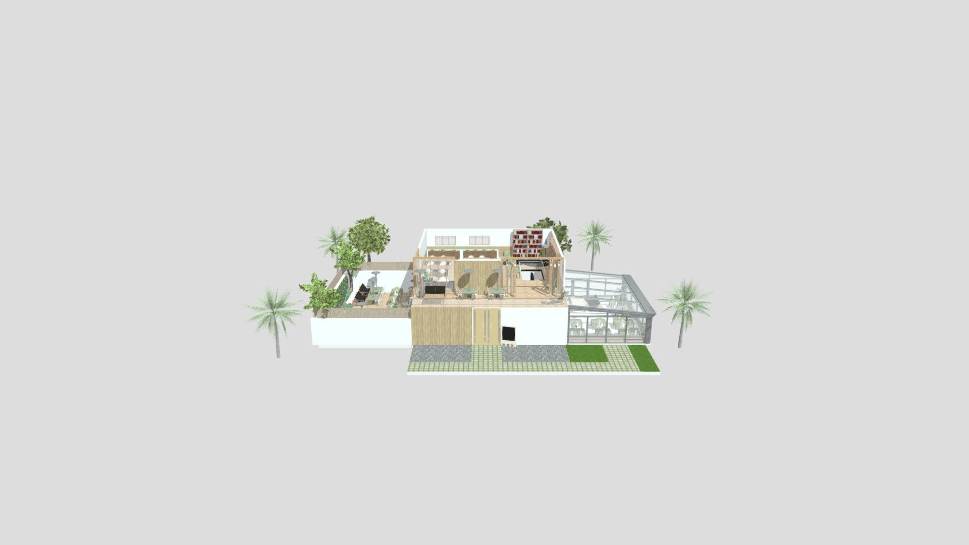 Rustic Bean Cafe Library and Co working space Download Free 3D