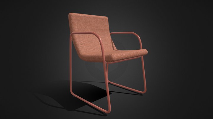 Modern Upholstered Armchair — Red / Coral – Free 3D Model STL
