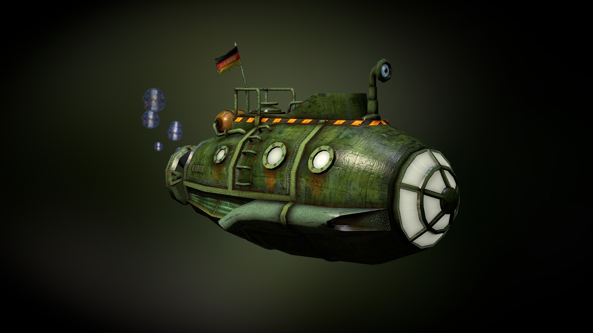 3D model Nemoriko´s : Uboot - This is a 3D model of the Nemoriko´s : Uboot. The 3D model is about a military tank with a flag.