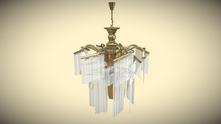 Retro Gold Cahndelier 3D Model