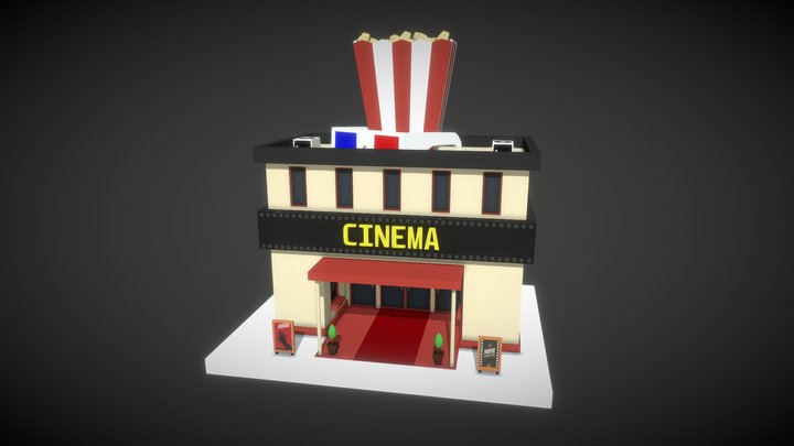 Low Poly Cinema 3D Model