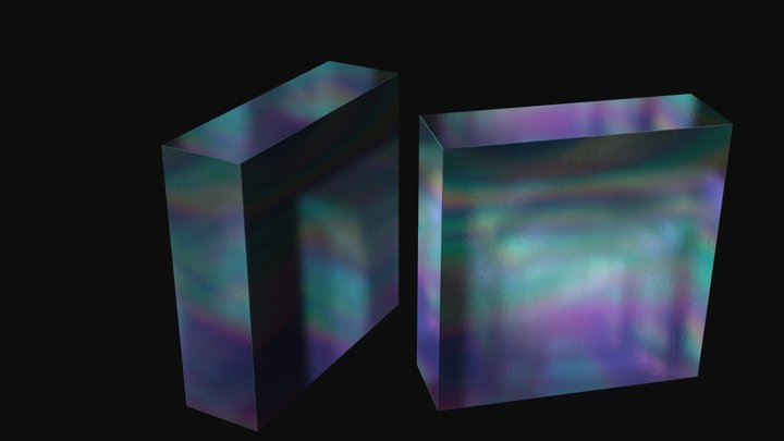 Gradient coloured scratched acrylic bloks 3D Model
