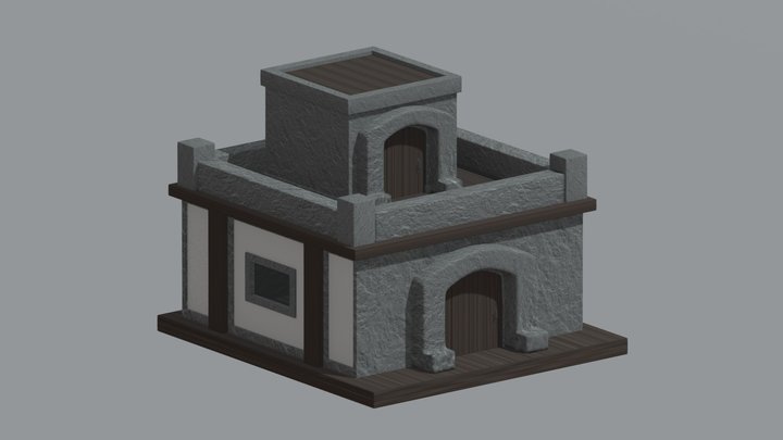 Small Stone Village House 3D Model