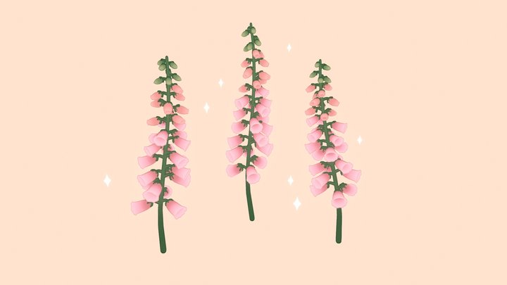 Stylised Foxglove 3D Model