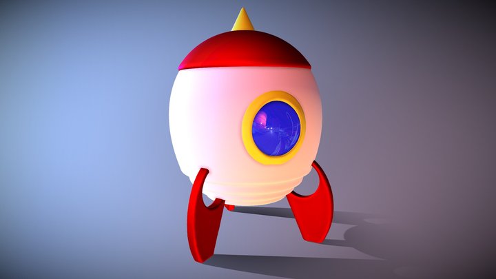 Rocket Cartoon 3D Model 3D Model