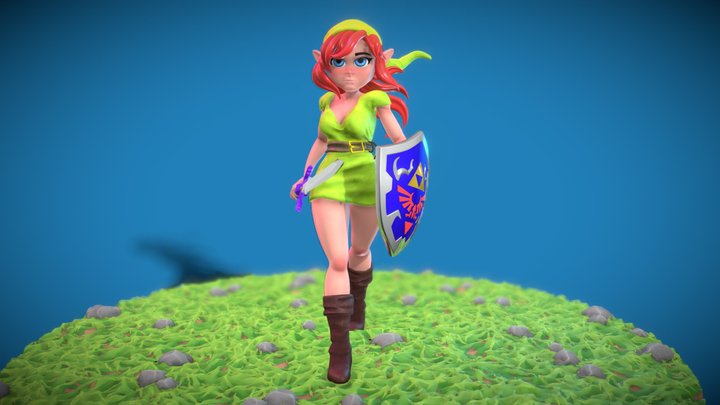 Link Chica del videojuego Zelda 3D Model
