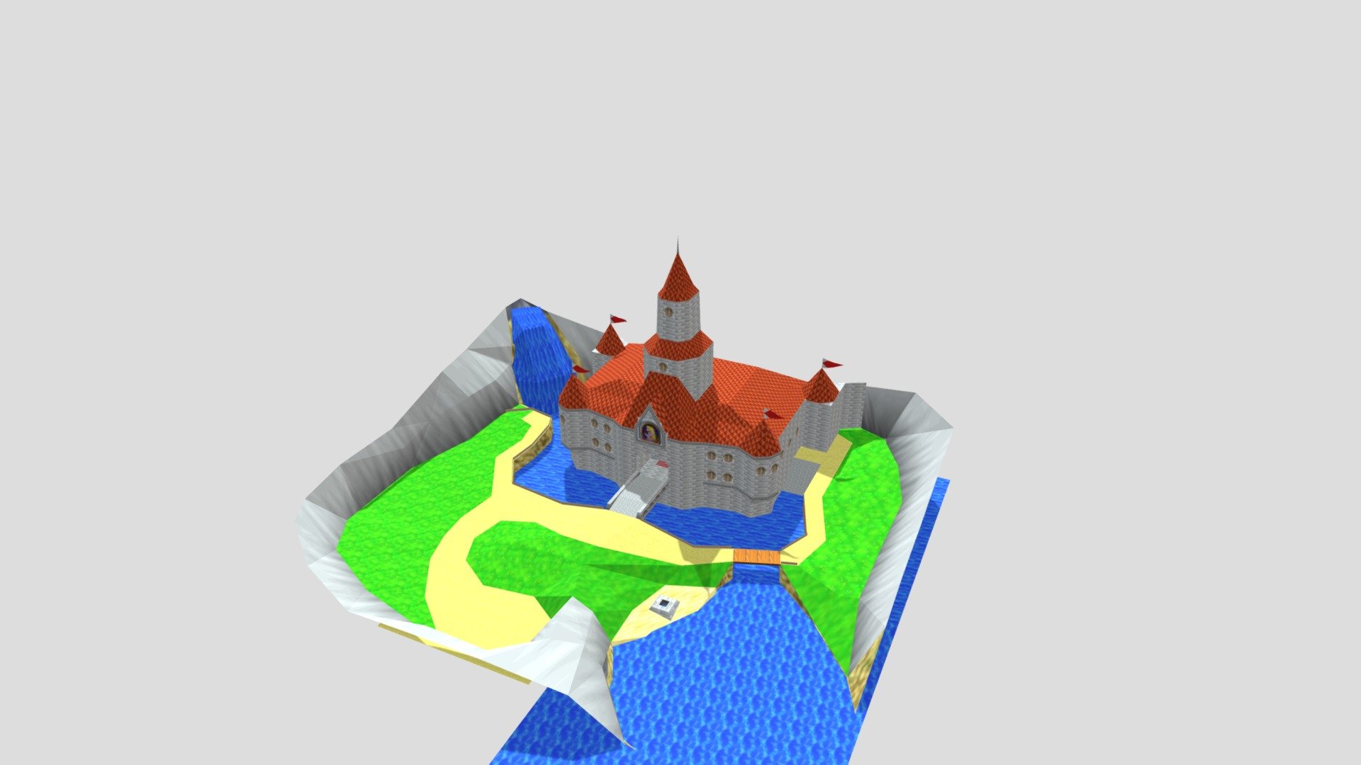 Nintendo 64 Super Mario 64 Peachs Castle Ext 3d Model By Super Mario Fanatic Logan 9433