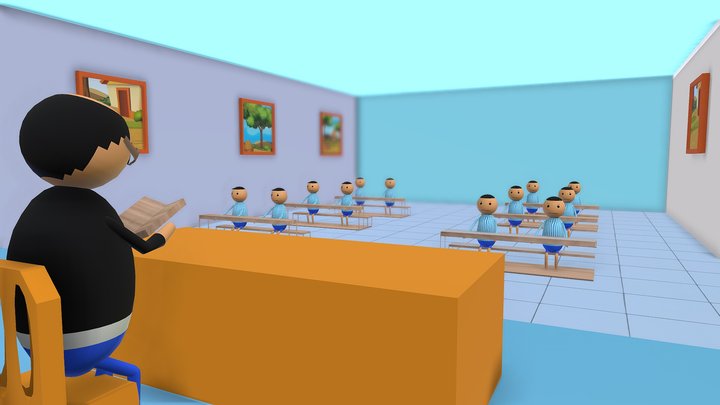 MJO Class Room (Fully Rigid) 3D Model