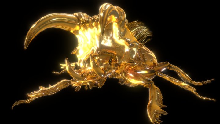 Golden Liger Beetle 3D Model