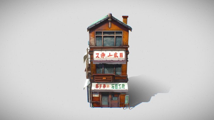 Stylized anime house 3D Model