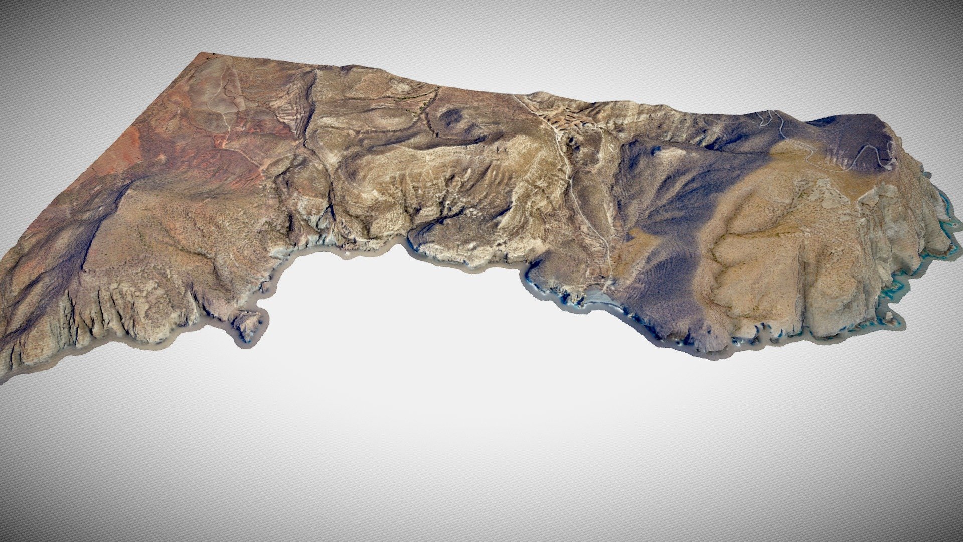 Cerro de Los Lobos, terrain model, Spain Download Free 3D model by