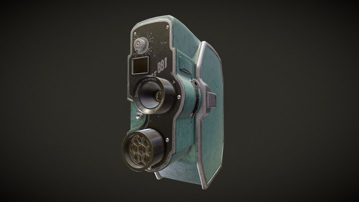 Bauer 88B Super 8 Camera 3D Model