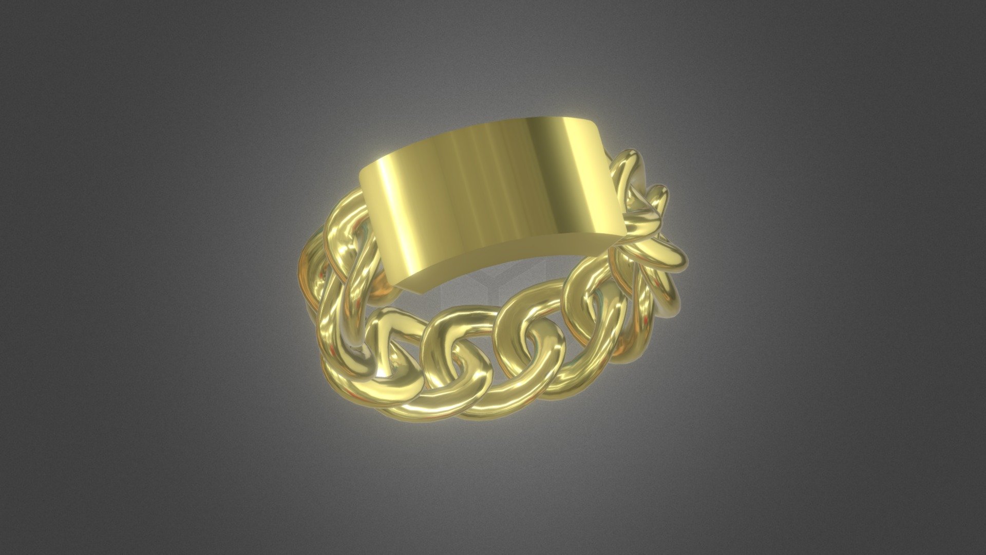 191021 - Bague Or Jaune - Style Gourmette
