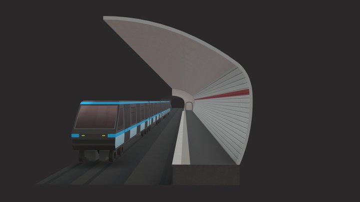 MP 05 Paris metro - low poly train model 3D Model