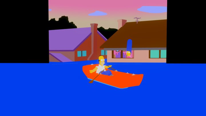 Flooded House (Simpsons 3D) 3D Model