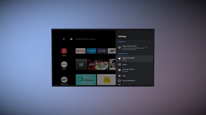 Mounted TV (Animated Screen)