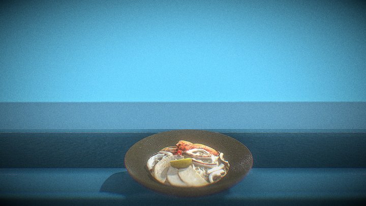 酸辣海鮮米線 3D Model