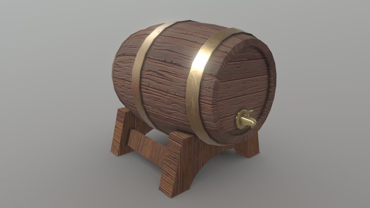 Wooden Keg 3D Model