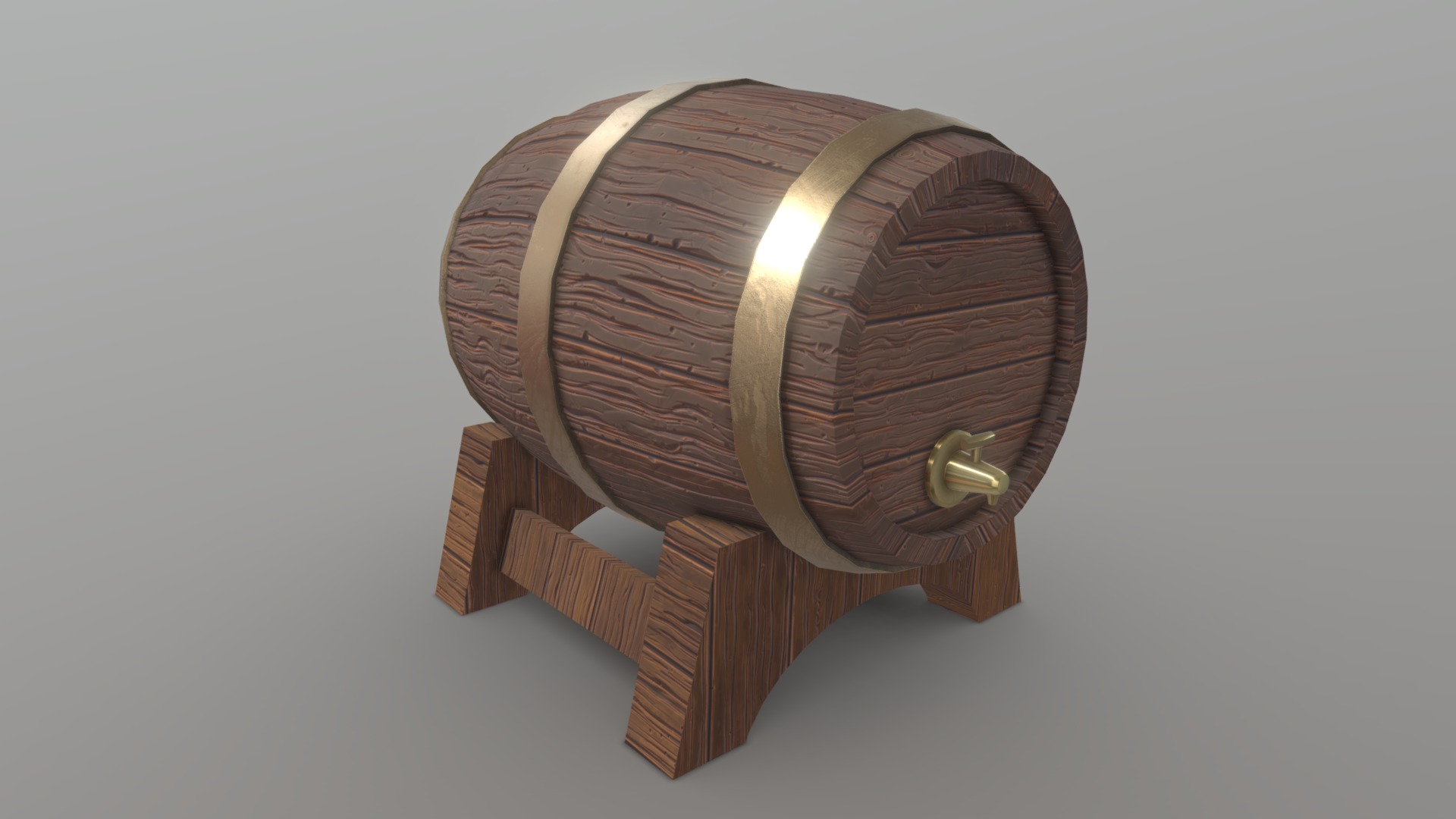 3D model Wooden Keg - This is a 3D model of the Wooden Keg. The 3D model is about a wooden model of a spiral staircase.