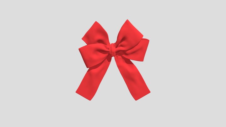 red satin bowknot 3D Model
