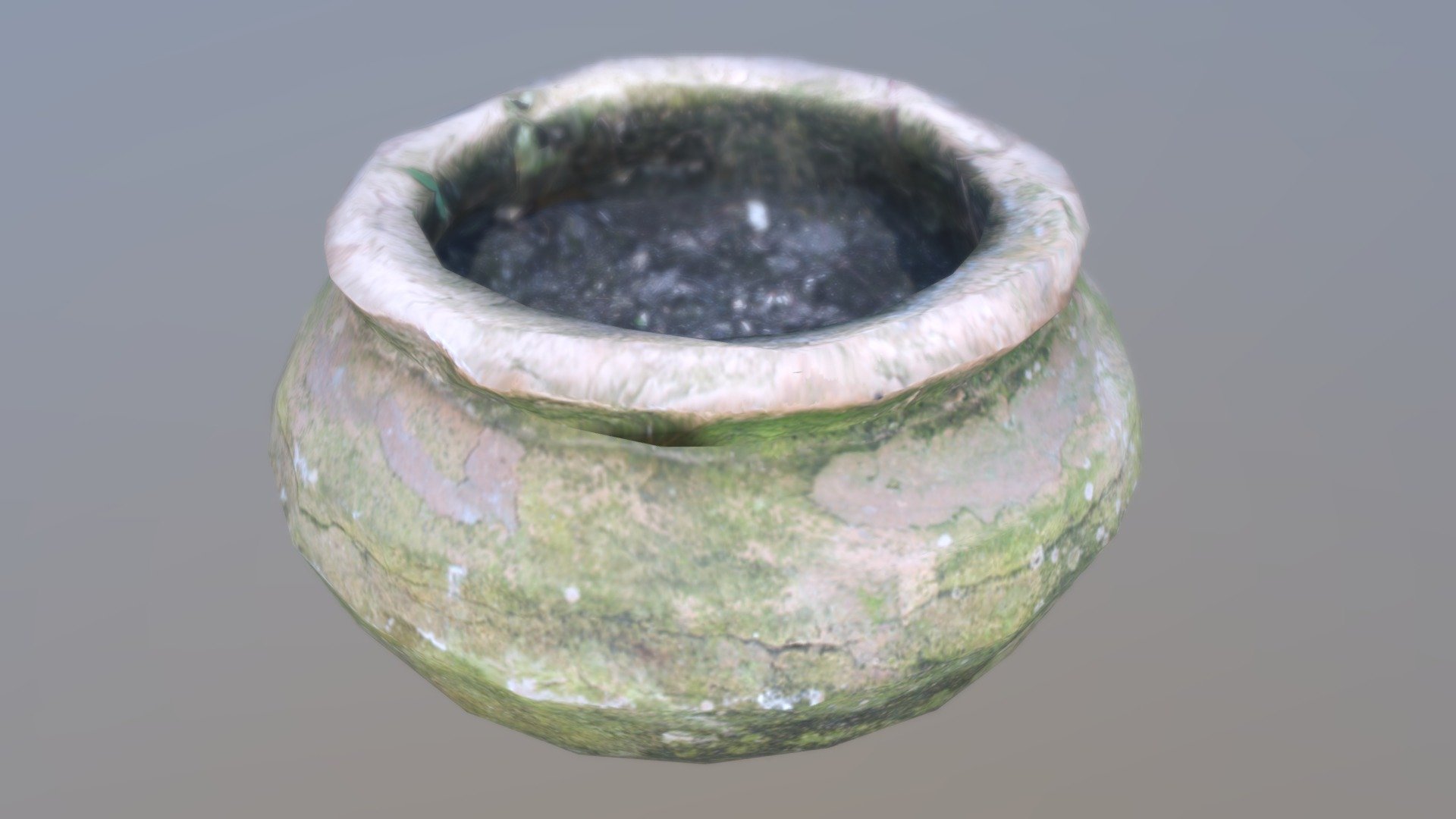 Old Flower Pot Realistic Low Poly