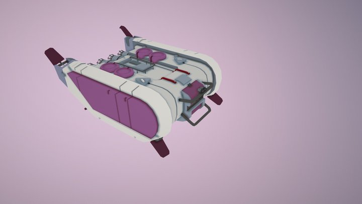 Pink Sous-marin Draft 3D Model