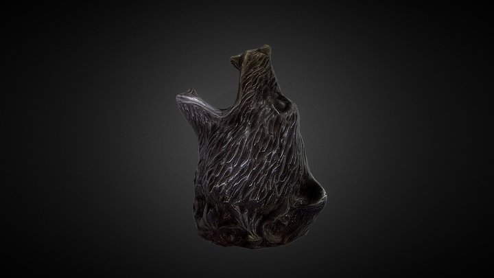 Bear scream head Lowpoly 3D Model
