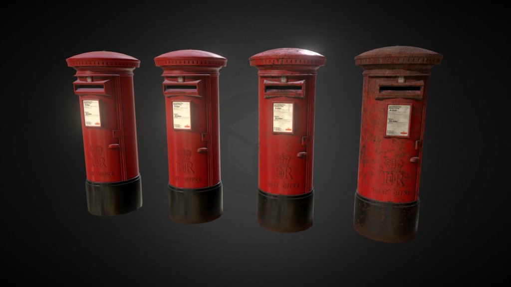 UK Pillar Box - Stages of Deterioration - 3D model by MarcRichmond ...