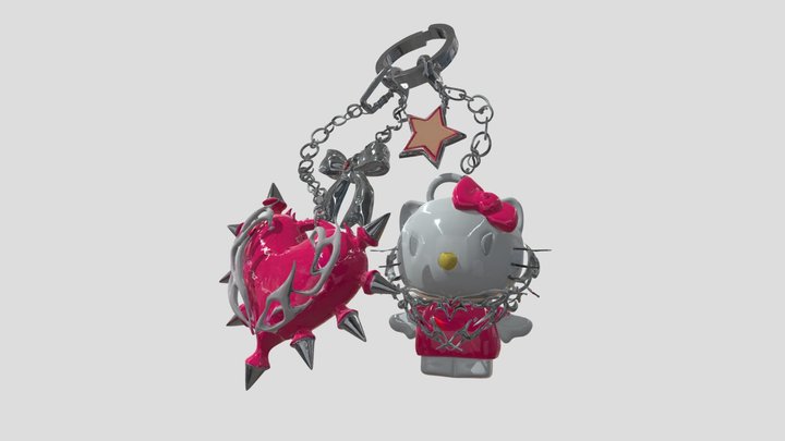 Hello Kitty Keychain 3D Model 3D Model