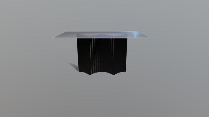 Glass table with cascade pixalated structure 3D Model