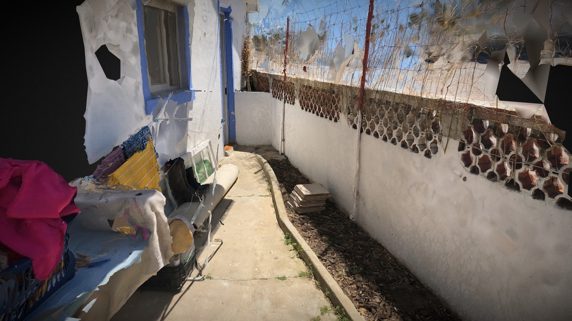 Front garden, terrace of house
