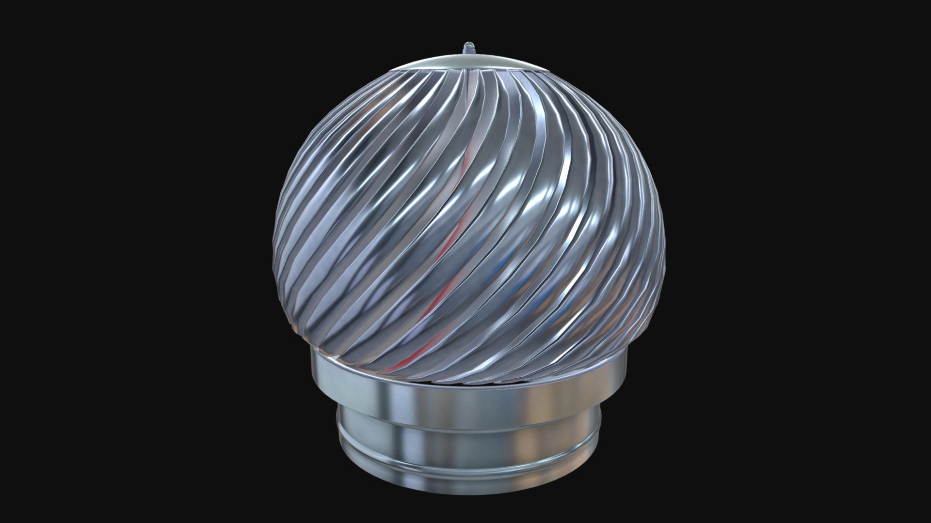 3D model Rotating chimney cap - This is a 3D model of the Rotating chimney cap. The 3D model is about a glass ball with a red and white design.
