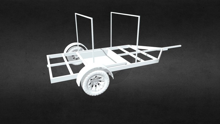 Teardrop trailer frame, recessed floor option 3D Model