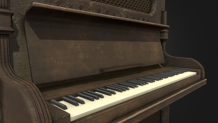 Wooden Piano 3D Model