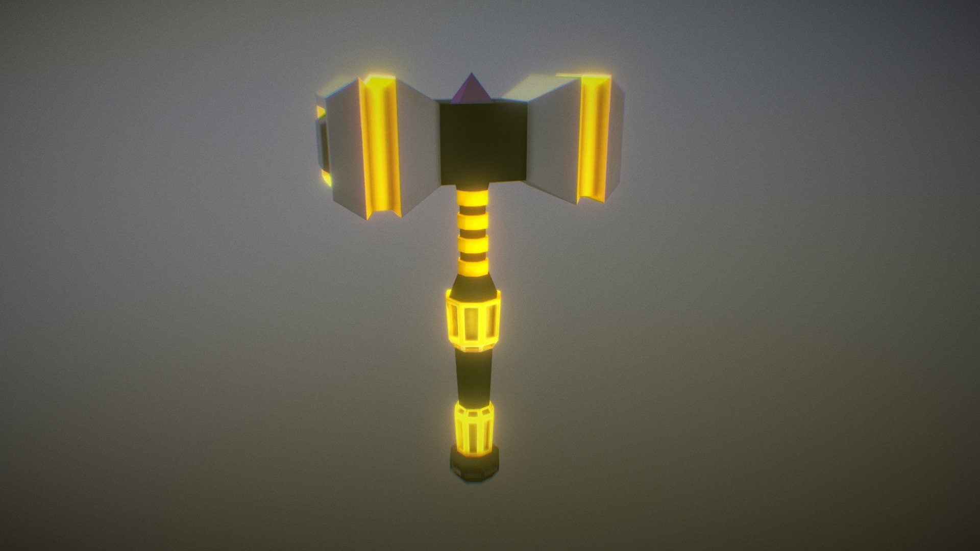 Low poly gold hammer