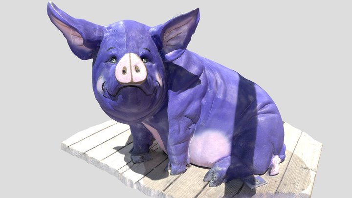 Big Purple Pig 3D Model