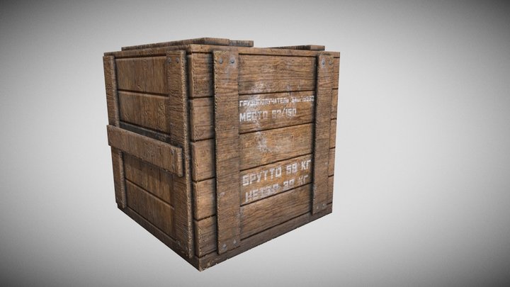 Wooden Box. Game-ready 3D Model