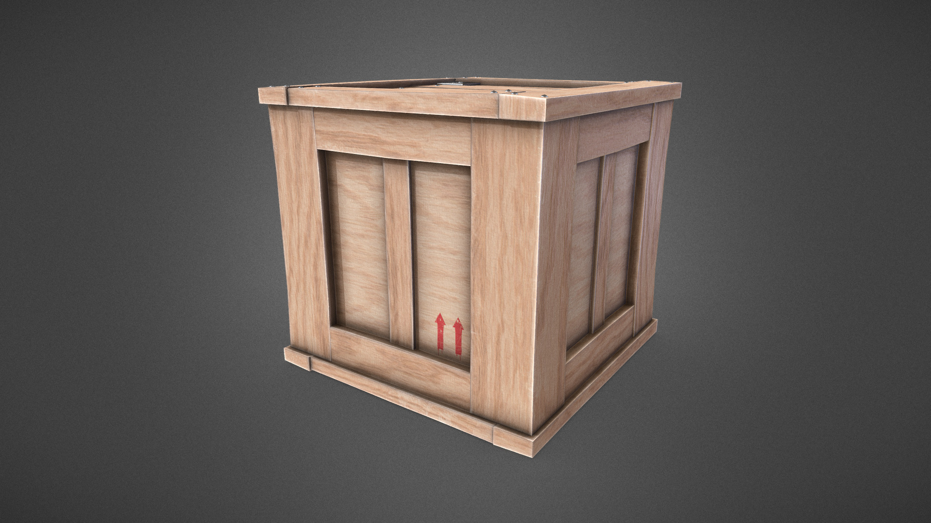3D model Stylised Wooden Box - This is a 3D model of the Stylised Wooden Box. The 3D model is about a wooden box with a window.