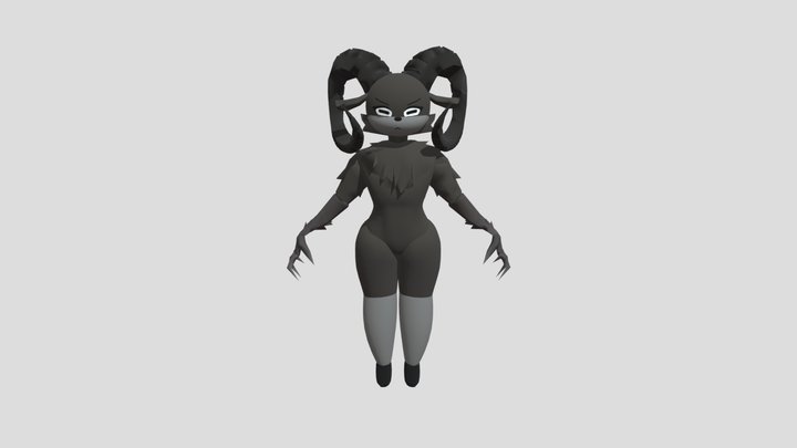 Female ram 99 night in the forest 3D Model