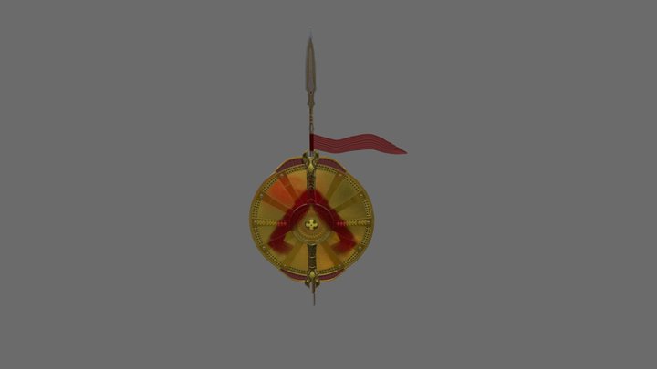 Draupnir Spear & Spartan Shield 3D Model