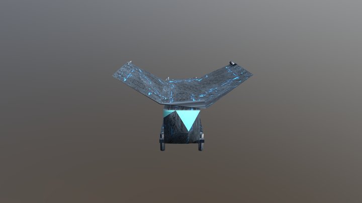Dropship Raider Textured Hanger Open Low Poly 3D Model