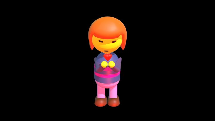 Undertale - Sans vs Frisk 3D Model by 3dhomas 3D model 3D printable