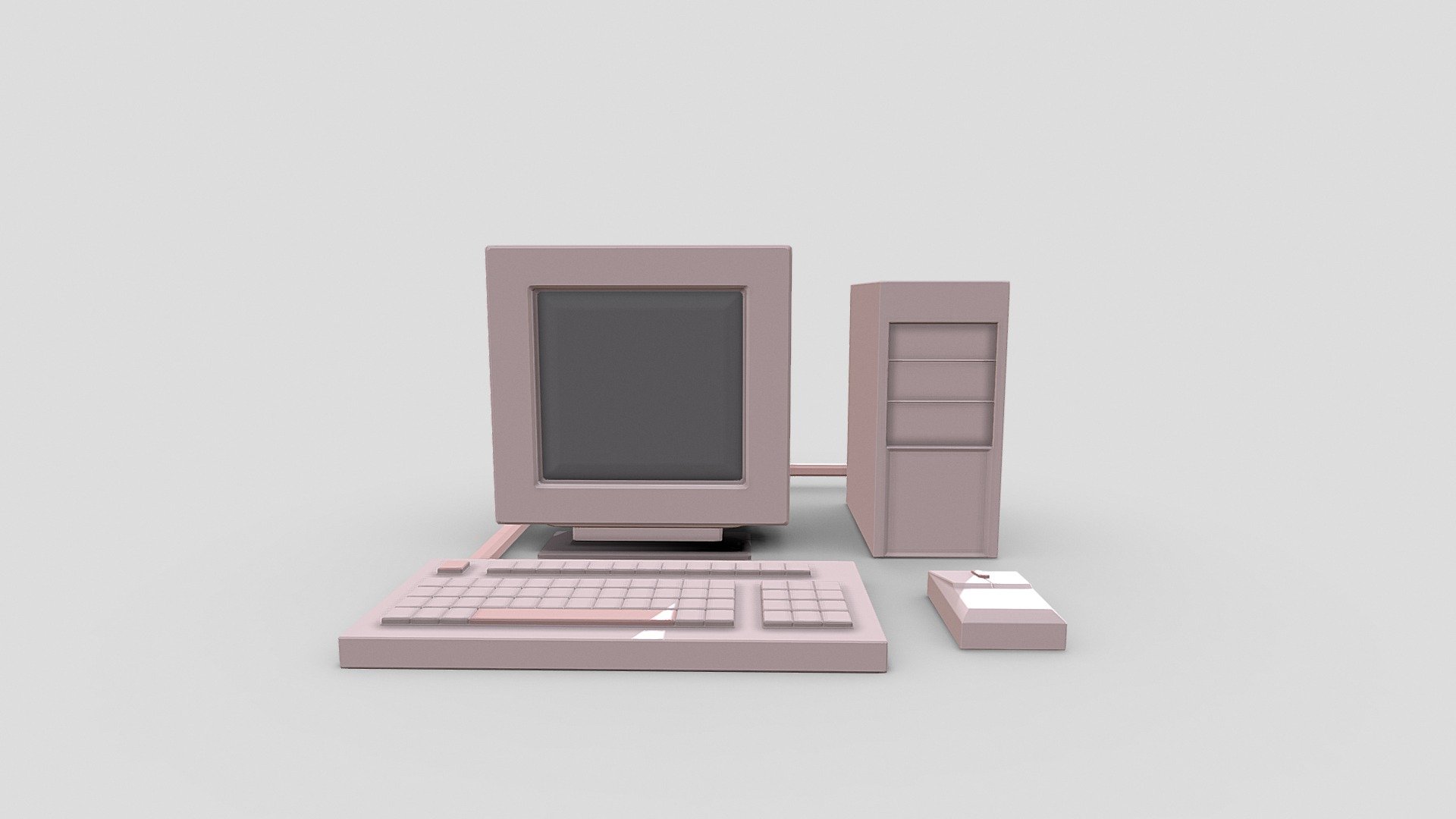 low poly computer - 3D model by GJ (@GJ10) [0c49552] - Sketchfab