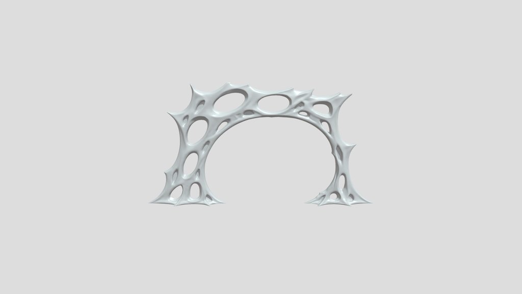 Organic perforated architectural arch structure