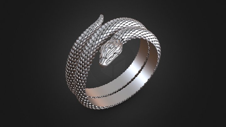 Snake serpent scales ring 3d print model 3D Model