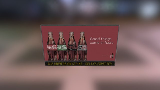 LED Billboard with News Ticker Display 3D Model