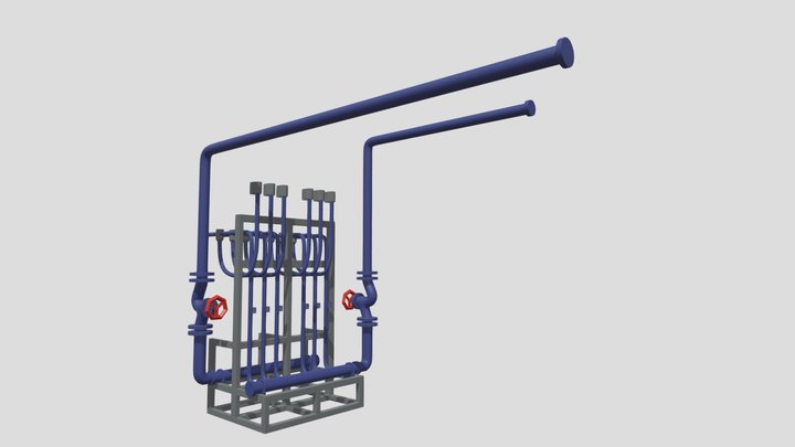 Cooling pipes with sensors 3D Model
