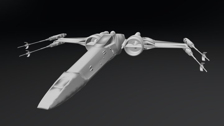 Incom T-70 X-Wing - Wings Closed 3D Model