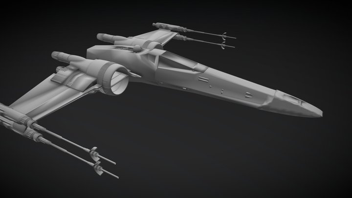 Incom T-70 X-Wing - Wings Closed 3D Model